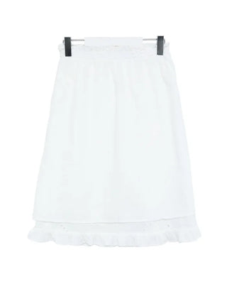Flower punching frill midi skirt