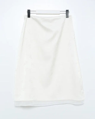 Flower Jacquard Layered Trapeze Skirt
