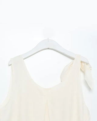Shoulder ribbon bow tie sleeveless blouse