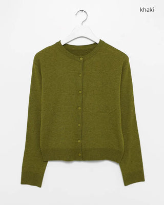 Short crew neck cardigan