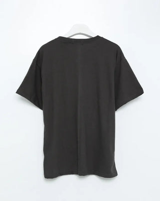 (Unisex) Check Star Patch Stitch Half T-Shirt