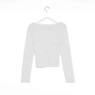 Bateau Neck Pindot Ribbed Long Cut and Sew