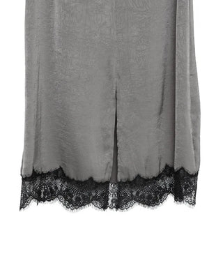Lace satin maxi skirt