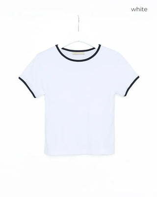Two-tone ringer neck T-shirt