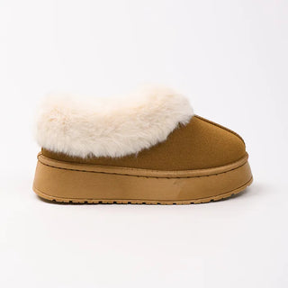 Suede fur loafers