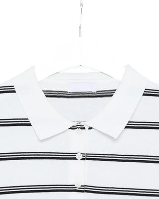 Border Color Slim Fit Short Sleeve Knit