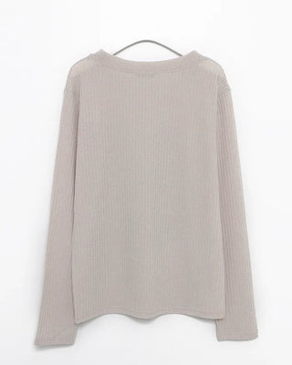2-Way Neck 7 Illustration Ribbed Long T-Shirt