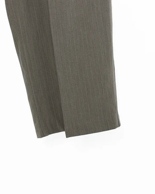 Pinstripe center-pleated wide-leg slacks