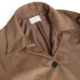 Suede mid-length coat