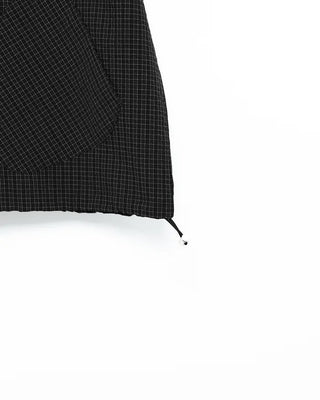 Cropped string check shirt