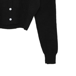 V-neck wool knit cardigan