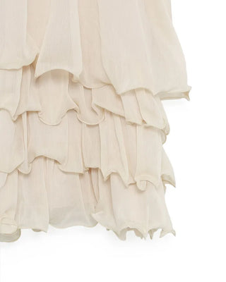 Frilled tiered halter neck blouse & shorts set