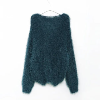 Loose shaggy fur cardigan
