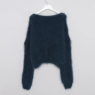 Fluffy Boat Neck Knit