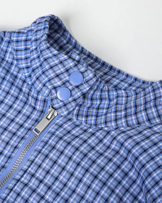 Gingham check half-zip pullover