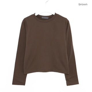 Pastel crop long-sleeved T-shirt