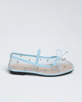 Polka dot mesh Mary Jane shoes