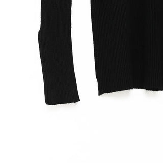 Gold button cuff slim knit