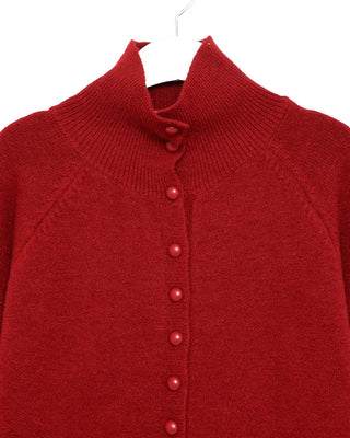Zip-button knit cardigan