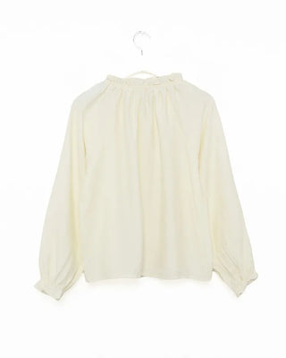 Frill neck ribbon strap blouse