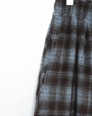 Checked wide-leg pants with string waistband