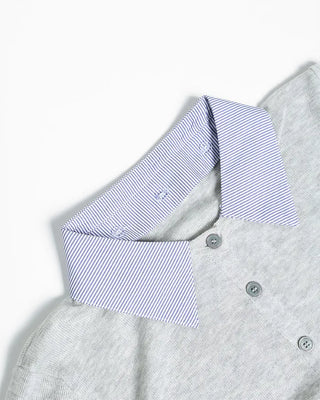 Shirt-layered cardigan