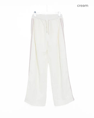 Nylon two-tone elastic waist pants