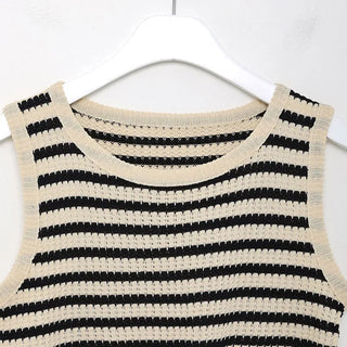 Striped knit sleeveless knit
