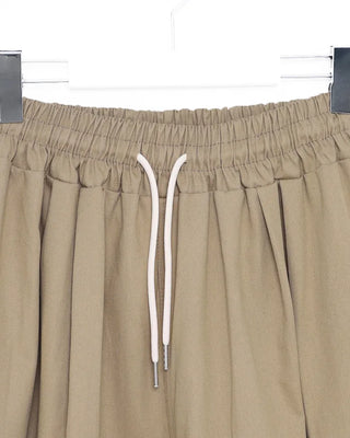 Two-pleat wide cotton pants