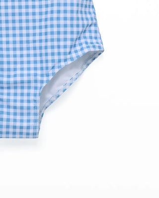 Gingham check one-piece swimwear