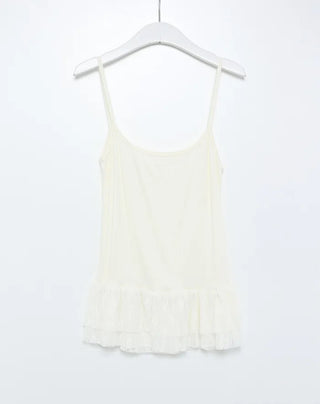 Lace sleeveless top & T-shirt set