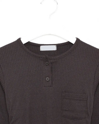 Ribbed Shirring Knit T-Shirt