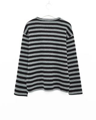 (Unisex) Striped brushed long-sleeve T-shirt