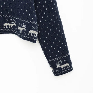 Snowflake Pattern Zip Knit