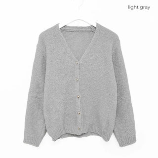 V-neck cardigan with gold buttons