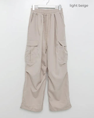 (Unisex) Elastic Waist Summer Cargo Jogger Pants