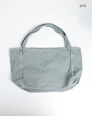 Color-washed denim square tote bag
