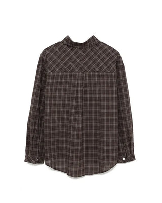 One-patch pocket check shirt