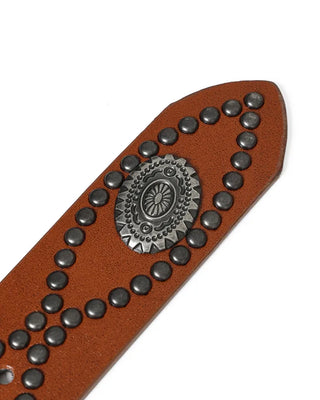 Studded leather belt