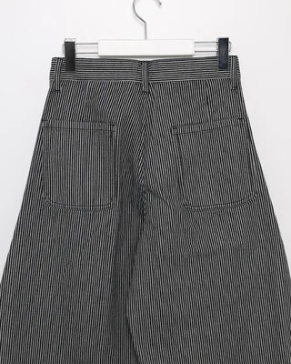 Striped denim pants
