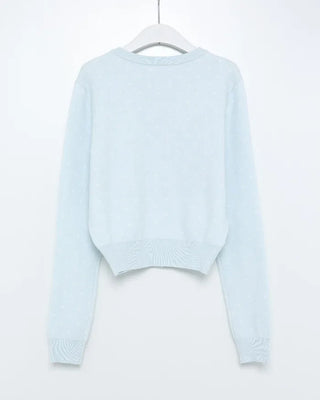 Round neck polka dot cardigan