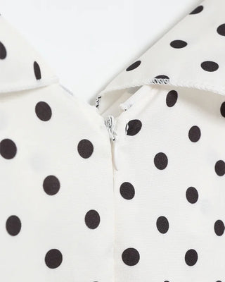 Ruffled polka dot long dress