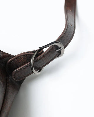 Vintage leather one-shoulder square bag