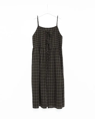 Ribbon check long dress