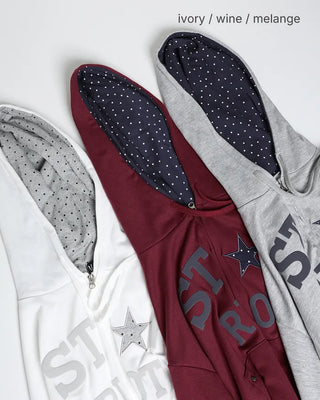 Star Patch Double Zip Hoodie