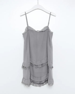 Chiffon lace frill camisole dress