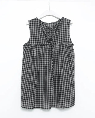 Checked long blouse