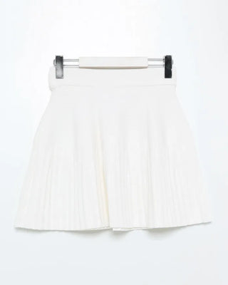Ribbon detail pleated mini skirt