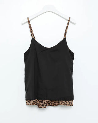Patterned chiffon peplum camisole