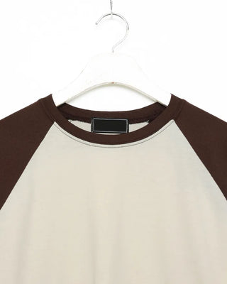 Color Block Raglan Long T-Shirt